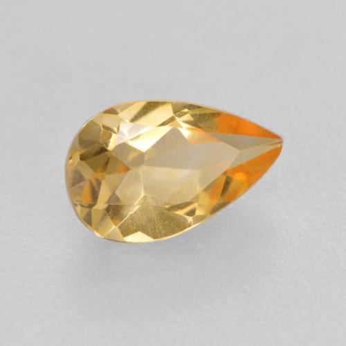 Citrine doré naturelle en forme de poire, 0,70 ct, VS