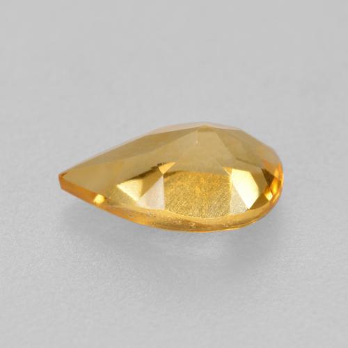 Citrine doré naturelle en forme de poire, 0,70 ct, VS