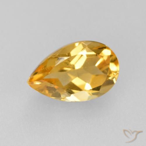 0.87ct Naturel Doré foncé Citrine, En forme de poire, VS