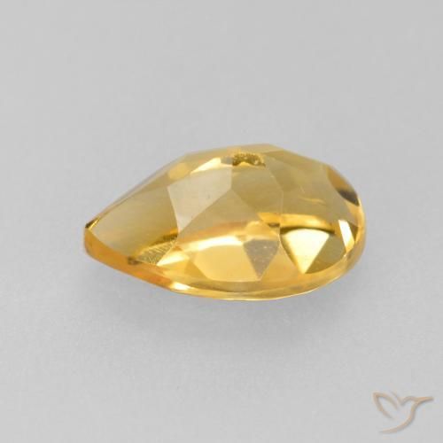 Citrine Doré foncé naturelle En forme de poire, 0.87 ct, VS