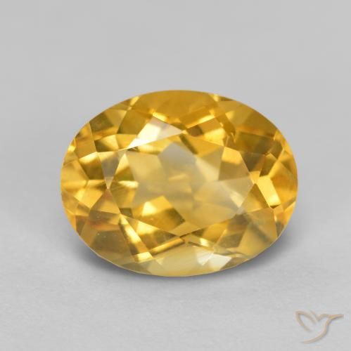 Citrine Doré moyen-foncé naturelle ovale, 1.86 ct, VS