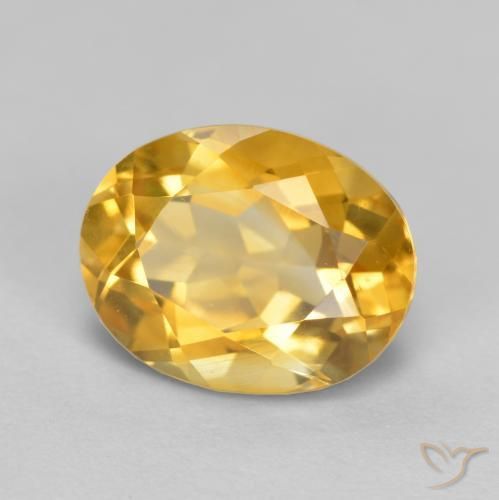 Citrine Doré moyen-foncé naturelle ovale, 1.86 ct, VS