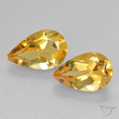 1.61ctw Naturel Orange doré profond Citrine, En forme de poire, VS