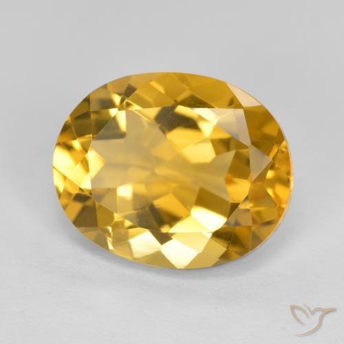 Citrine Doré profond naturelle ovale, 4.22 ct, VVS-VS