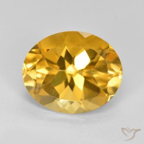 Citrine Doré moyen-foncé naturelle ovale, 4.49 ct, VVS-VS