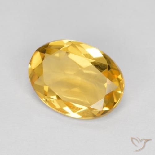 Citrine Orange Doré naturelle ovale, 1.57 ct, VS