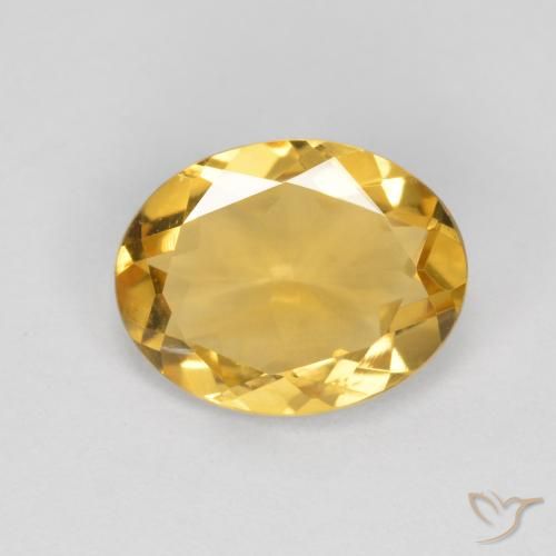 Citrine Orange doré profond naturelle ovale, 1.40 ct, VS