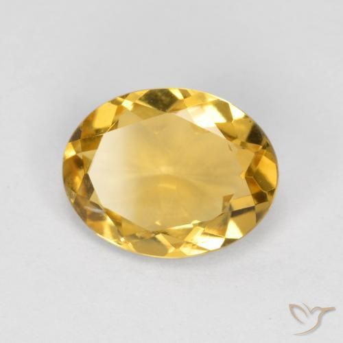 Citrine Orange doré profond naturelle ovale, 1.40 ct, VS