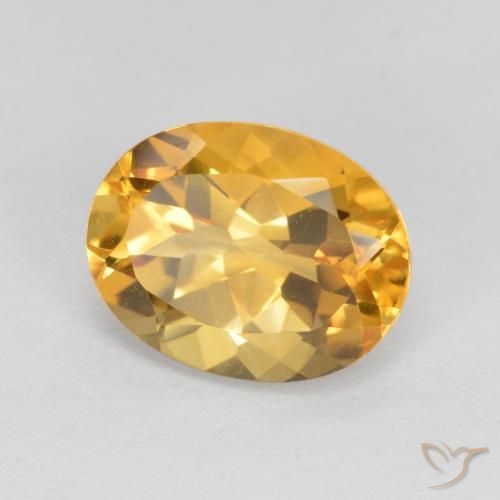 Citrine Orange doré profond naturelle ovale, 1.83 ct, VVS-VS
