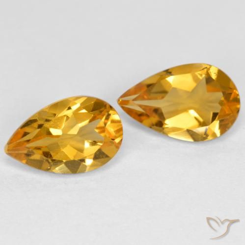 1.58ctw Naturel Orange doré profond Citrine, En forme de poire, VS