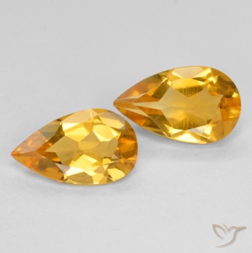 1.38ctw Naturel Doré foncé Citrine, En forme de poire, VS