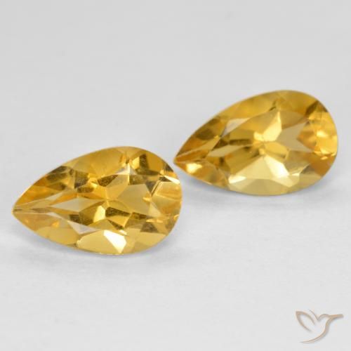 1.58ctw Naturel Orange Doré Citrine, En forme de poire, VS