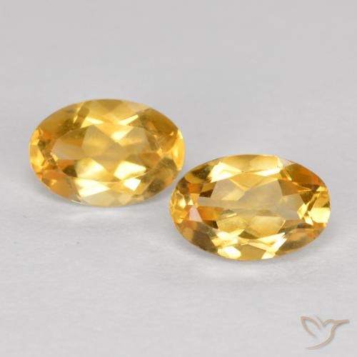 0.82ctw Naturel Orange doré profond Citrine, ovale, VVS-VS