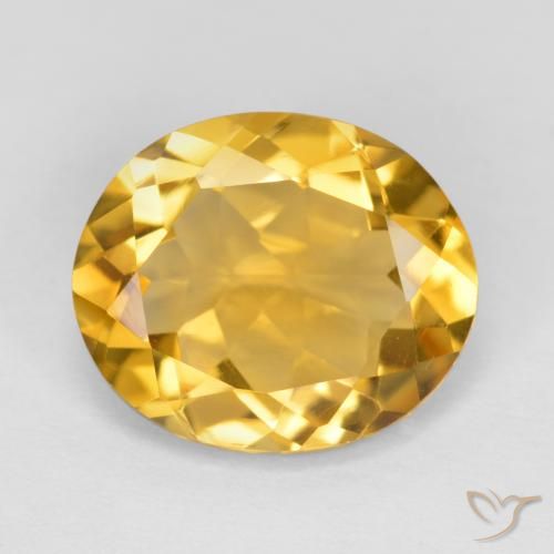 Citrine Orange Doré naturelle ovale, 3.93 ct, VVS