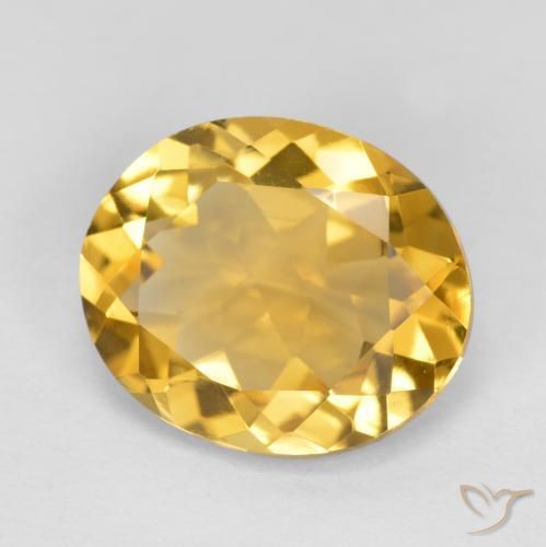 Citrine Orange Doré naturelle ovale, 3.93 ct, VVS