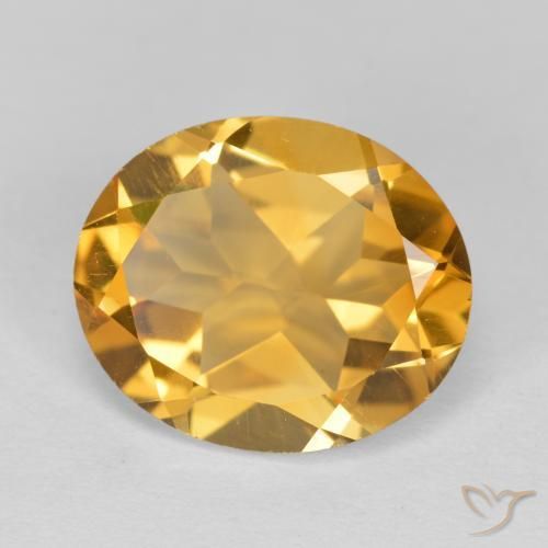 Citrine Doré foncé naturelle Coupe ovale, 3.94 ct, VVS-VS