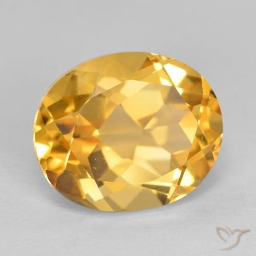 Citrine Orange doré profond naturelle ovale, 4.98 ct, VVS-VS