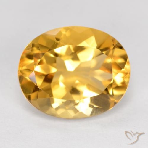 4.57ct Naturel Doré moyen-foncé Citrine, ovale, VVS-VS