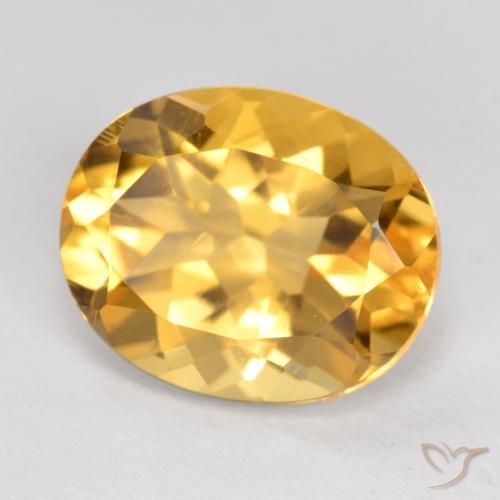 Citrine Doré moyen-foncé naturelle ovale, 4.57 ct, VVS-VS