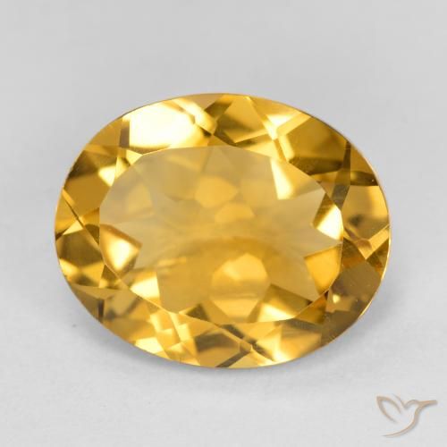 3.80ct Naturel Doré moyen-foncé Citrine, ovale, VVS-VS