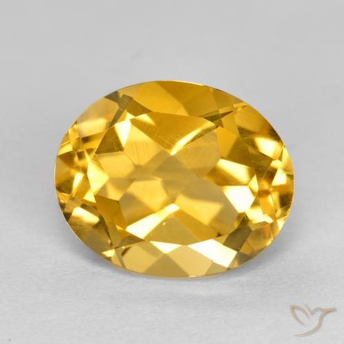Citrine Doré profond naturelle ovale, 3.72 ct, VVS-VS