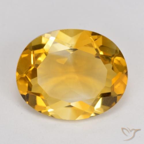 Citrine Orange doré profond naturelle ovale, 4.11 ct, VVS-VS