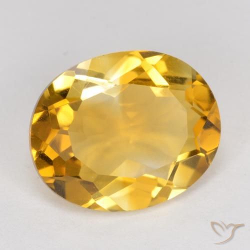 Citrine Orange doré profond naturelle ovale, 4.11 ct, VVS-VS