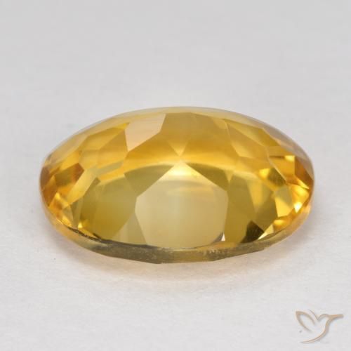 Citrine Orange doré profond naturelle ovale, 4.11 ct, VVS-VS
