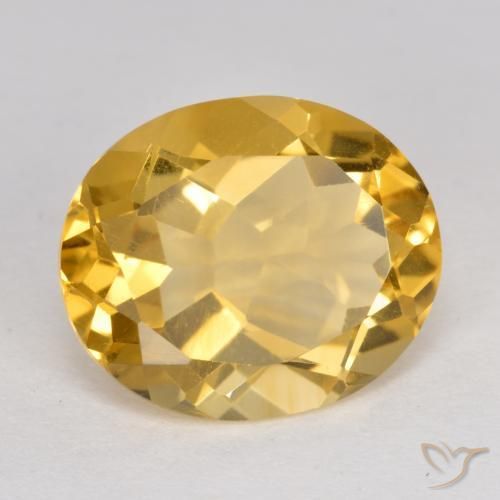 Citrine Orange Doré naturelle ovale, 4.14 ct, VS