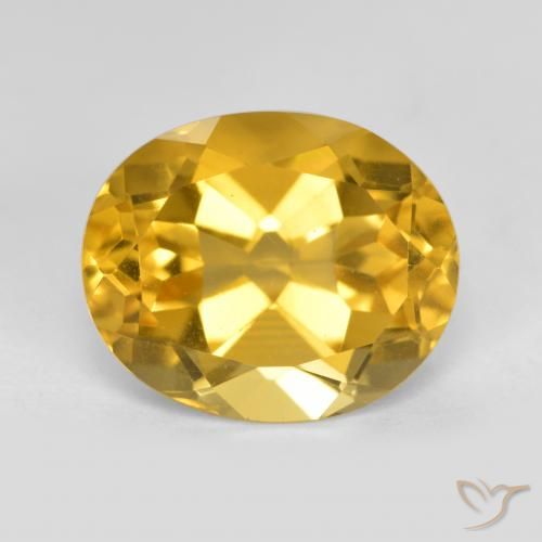 Citrine Orange doré profond naturelle ovale, 4.76 ct, VS