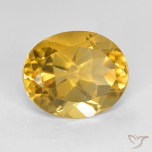 Citrine Orange doré profond naturelle ovale, 4.76 ct, VS