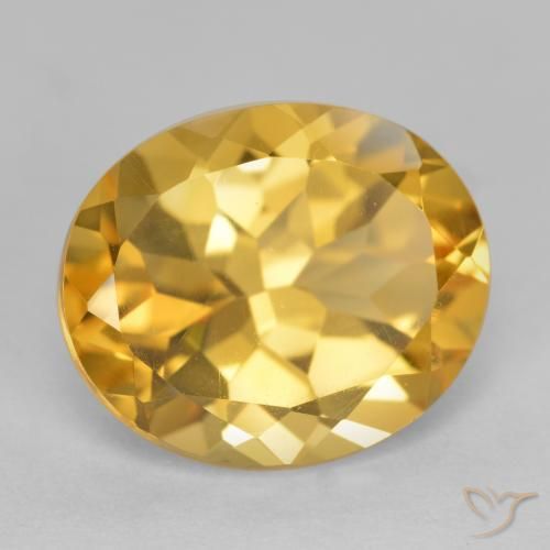 Citrine Orange Doré naturelle ovale, 4.46 ct, VS