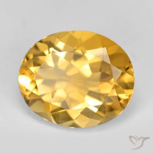 Citrine doré naturelle coupe ovale, 3,97 ct, VS