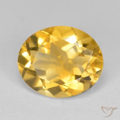 Citrine Orange Doré naturelle ovale, 4.22 ct, VS