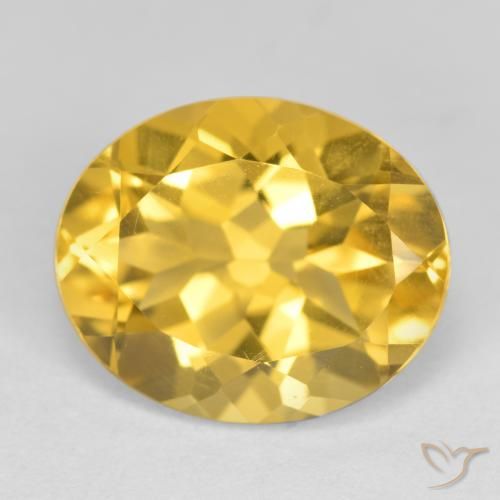 Citrine Orange Doré naturelle ovale, 4.07 ct, VS