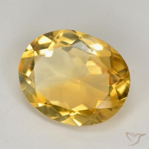 Citrine Orange doré profond naturelle ovale, 3.42 ct, VS
