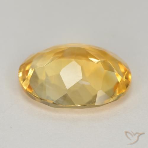 Citrine Orange doré profond naturelle ovale, 3.42 ct, VS