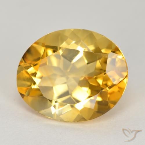Citrine Orange doré profond naturelle ovale, 4.01 ct, VS