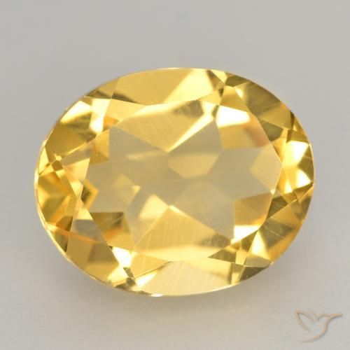 Citrine Or moyen naturelle ovale, 3.40 ct, VVS-VS