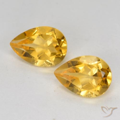 1.30ctw Naturel Orange doré profond Citrine, En forme de poire, VS