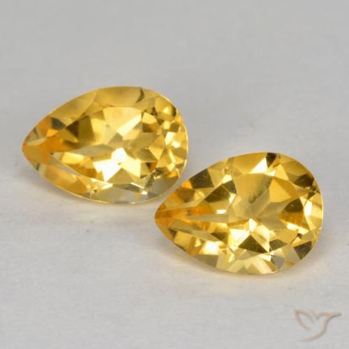 1.48ctw Naturel Doré moyen-foncé Citrine, En forme de poire, VS