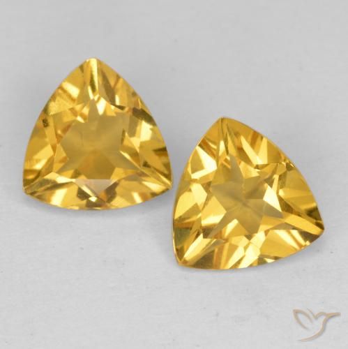 1.82ctw Naturel Doré moyen Citrine, Trillion, VS