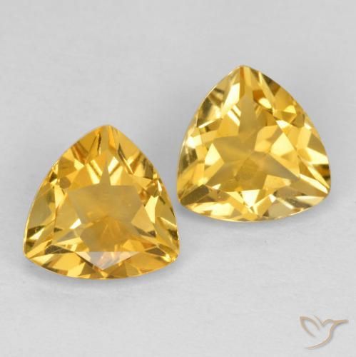 1.99ctw Naturel Orange Doré Citrine, Trillion, VS