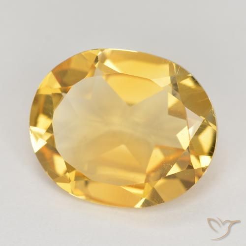 Citrine Or moyen naturelle ovale, 3.44 ct, VS