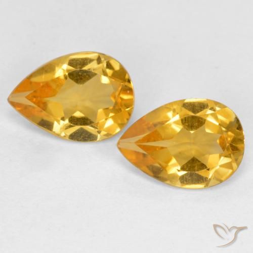 1.14ctw Naturel Doré foncé Citrine, En forme de poire, VS
