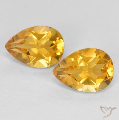1.31ctw Naturel Orange doré profond Citrine, En forme de poire, VS