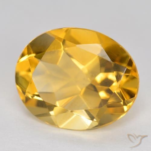 Citrine Orange doré profond naturelle ovale, 3.14 ct, VVS-VS