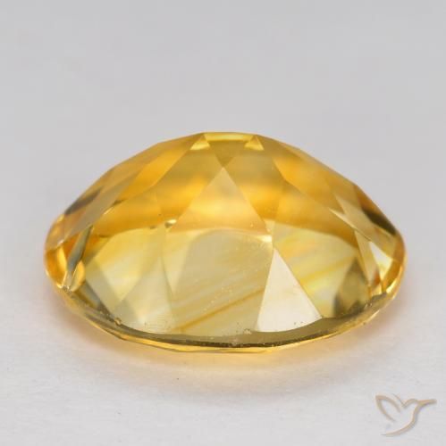 Citrine Orange doré profond naturelle ovale, 3.14 ct, VVS-VS