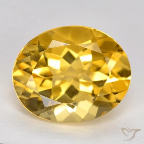 Citrine Doré moyen-foncé naturelle ovale, 3.43 ct, VVS-VS