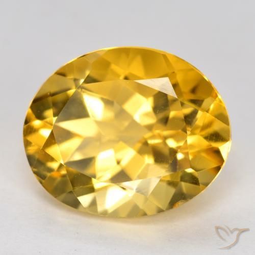 Citrine Doré moyen-foncé naturelle ovale, 3.43 ct, VVS-VS
